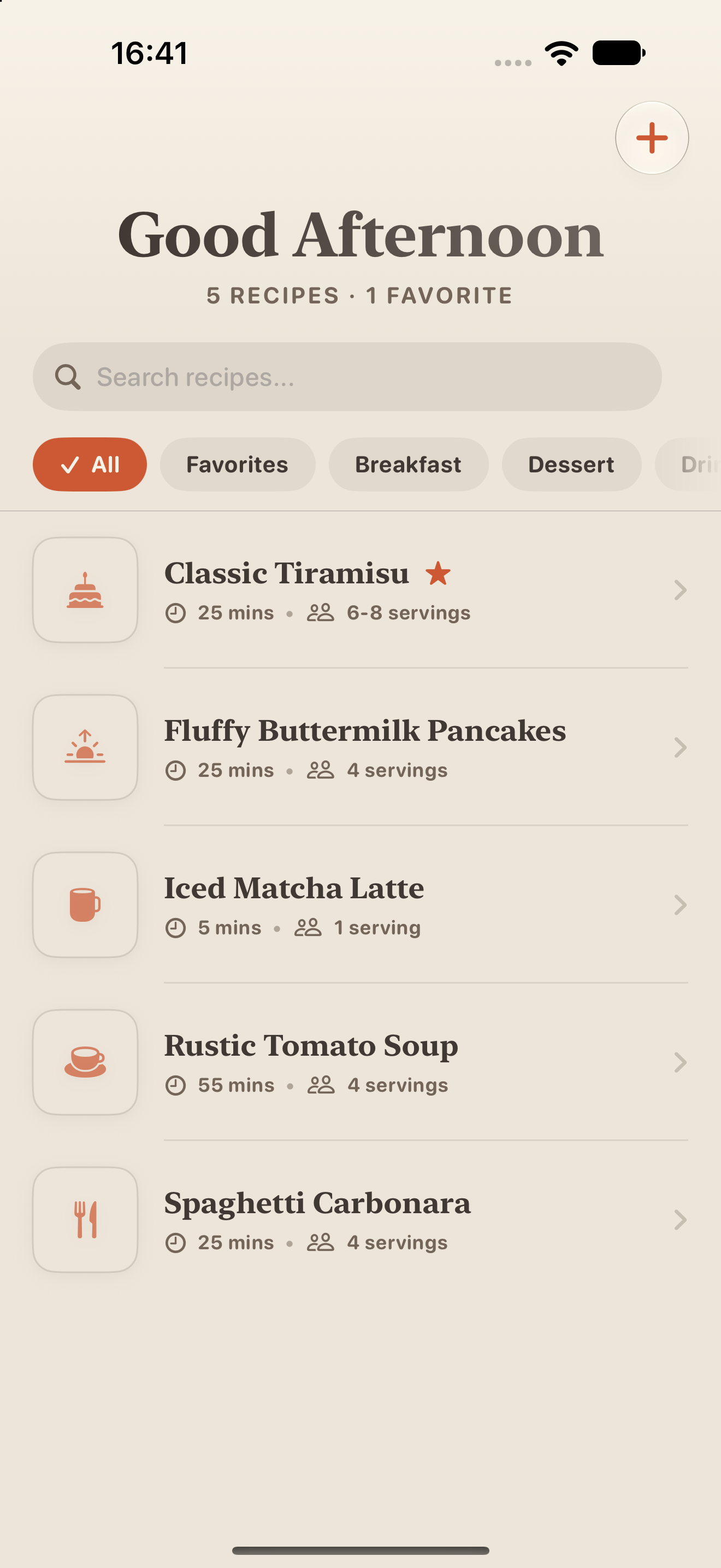 CounterTop Recipe Dashboard Interface